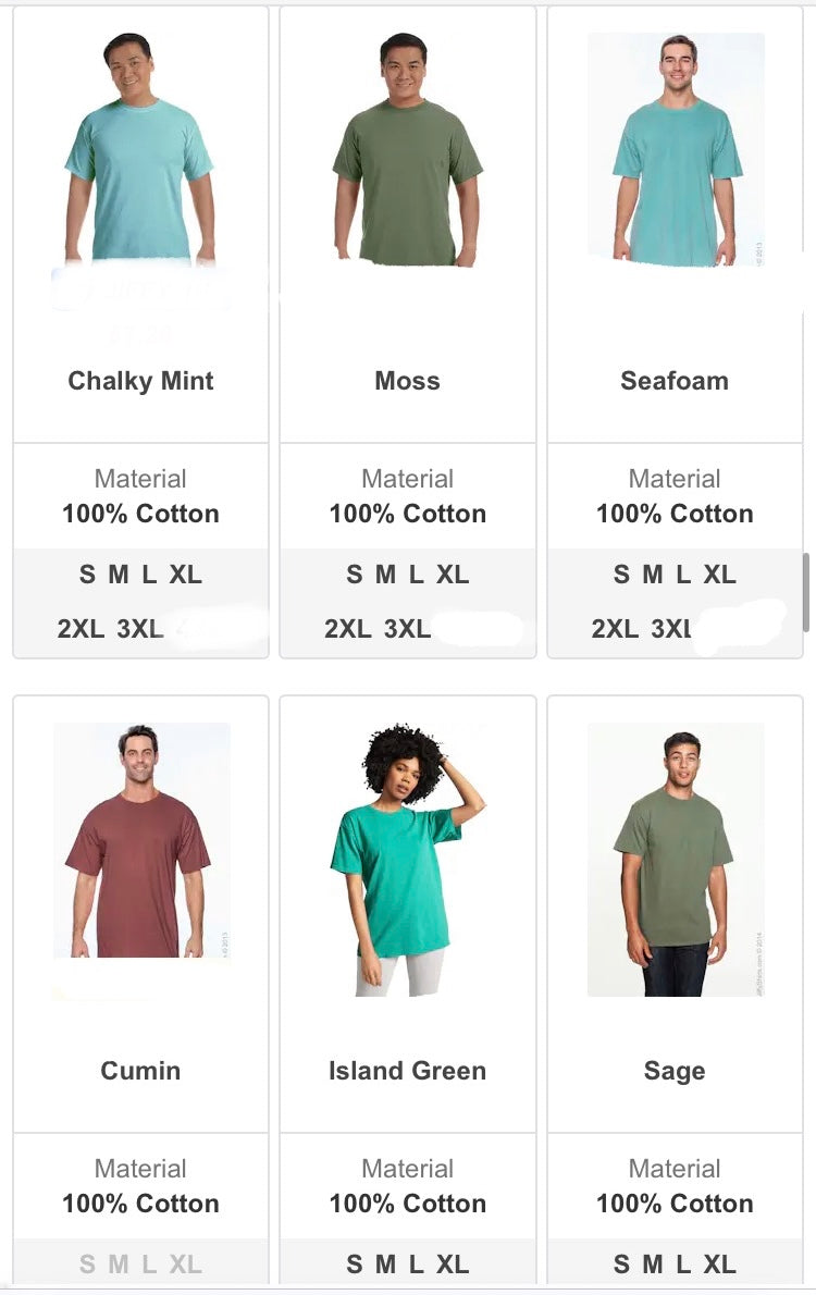 Comfort color short sleeve