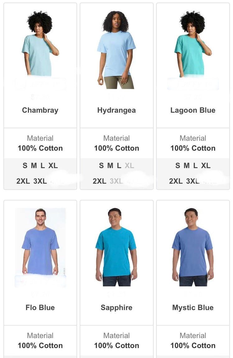 Comfort color short sleeve