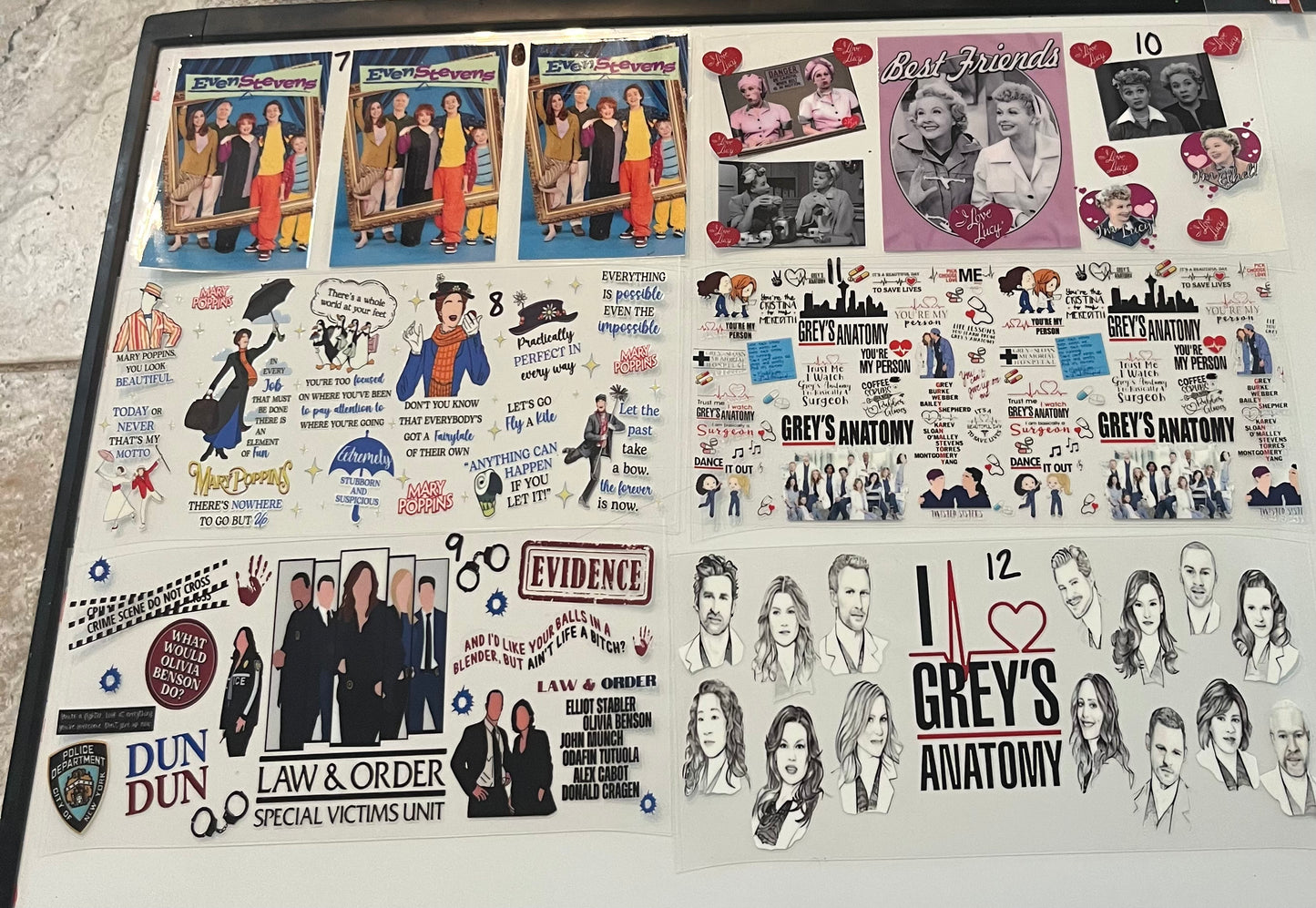 Tv shows/movies wraps