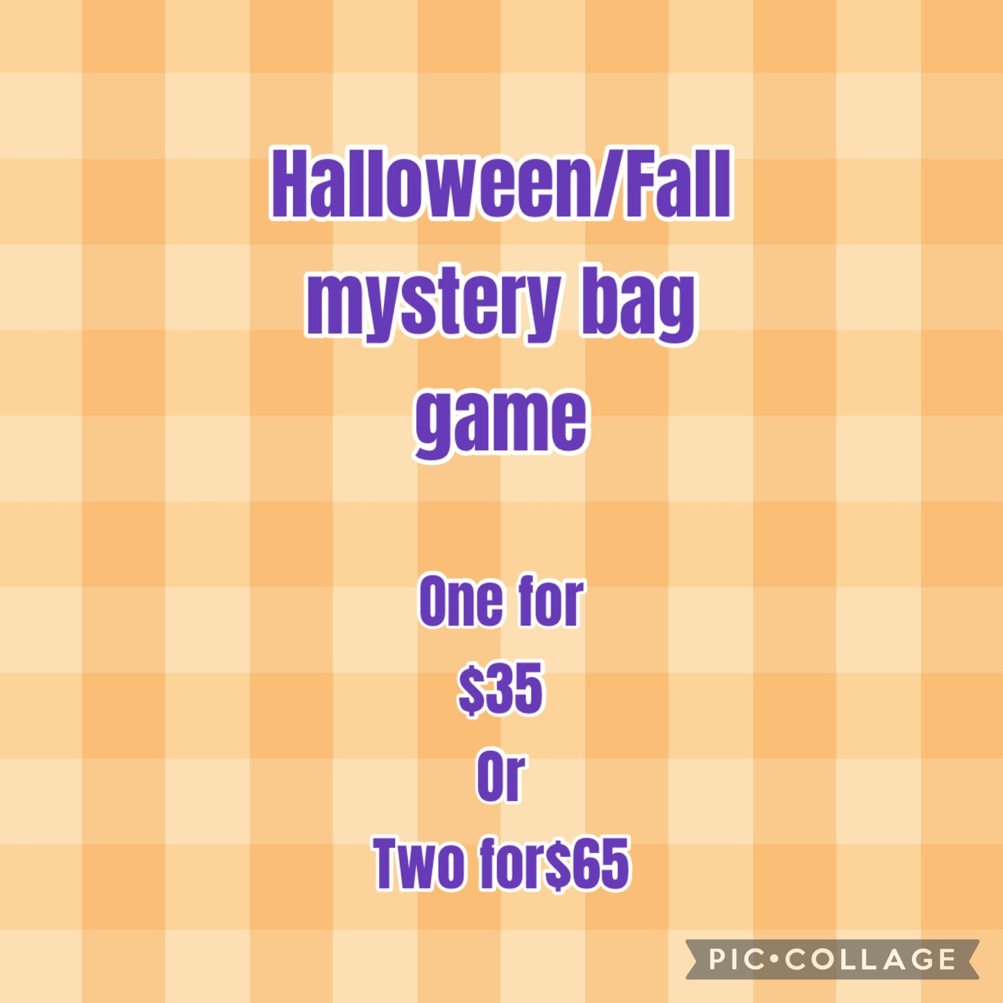 Halloween mystery bag game