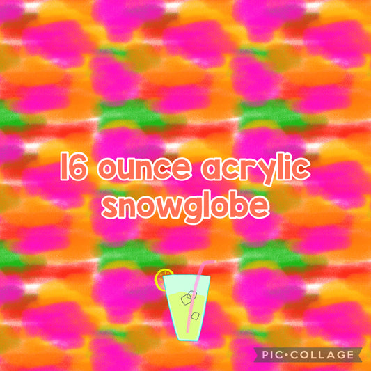 Acrylic 16 ounce snowglobe
