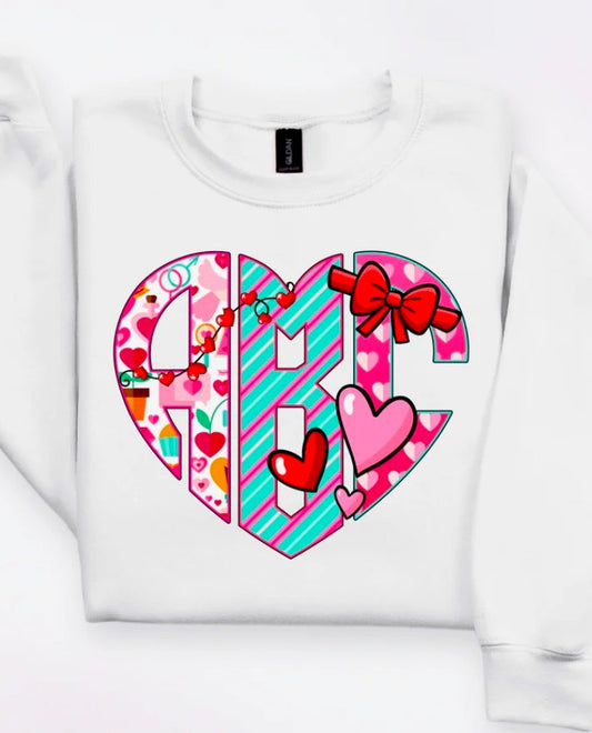 Heart valentine monogram