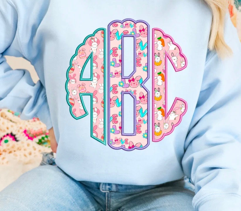 Girly Easter monogram