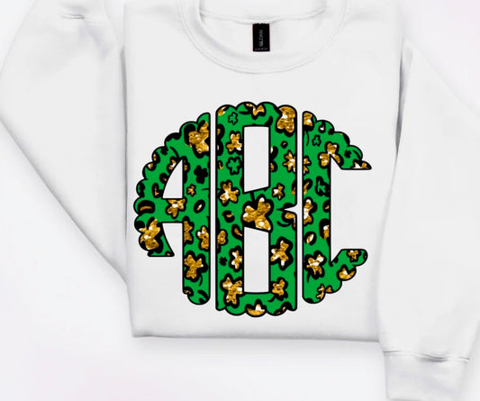 Glitter cheetah shamrock